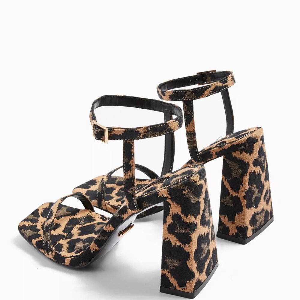 Topshop Sexy Leopard Print Block Heels